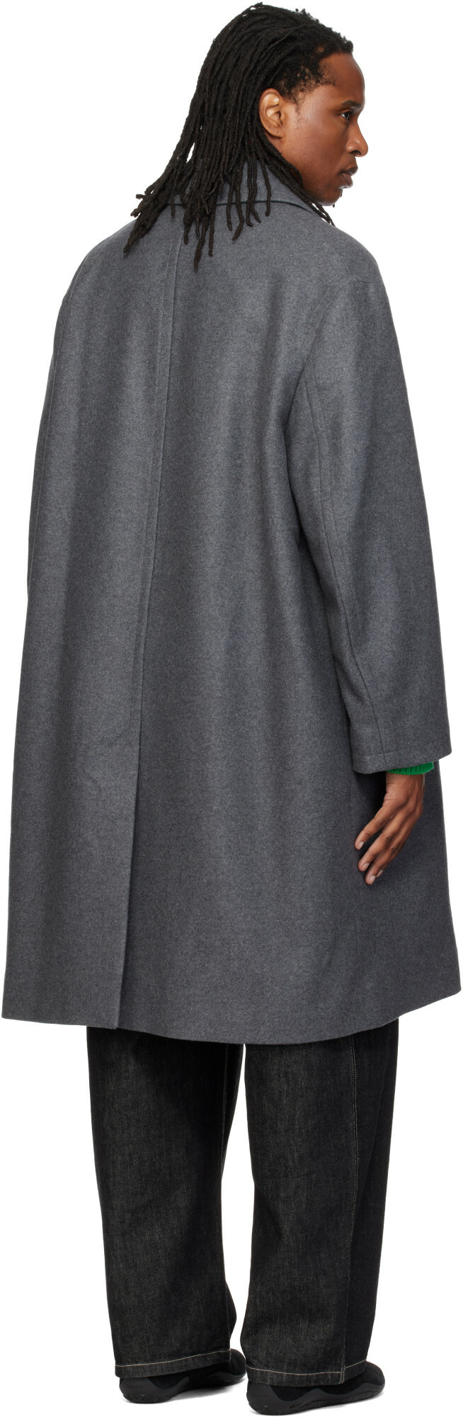 Studio Nicholson Gray Wool Overcoat