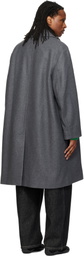 Studio Nicholson Gray Wool Overcoat