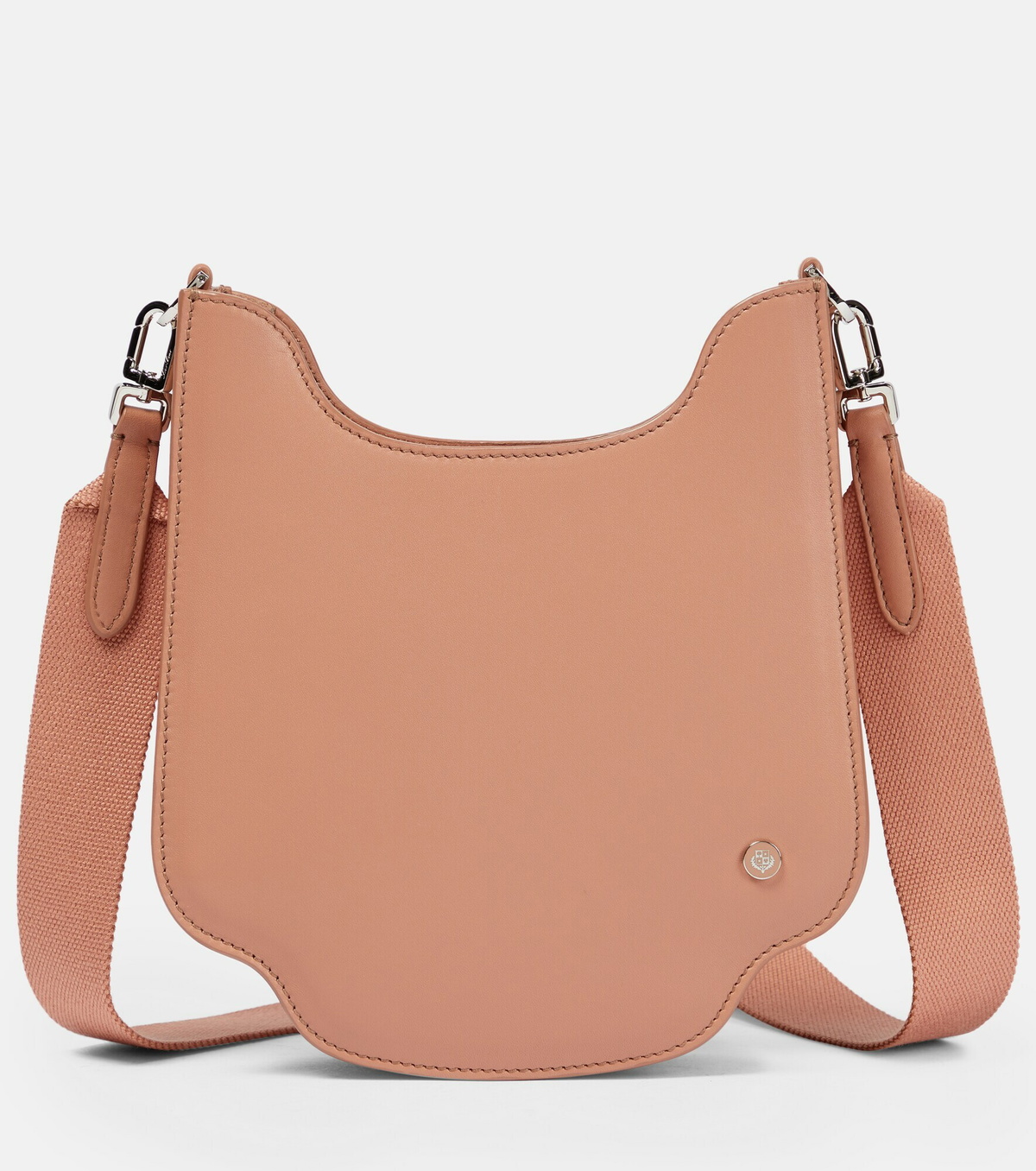 Bale grosgrain-trimmed textured-leather shoulder bag