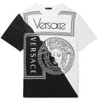 Versace - Logo-Print Colour-Block Cotton-Jersey T-Shirt - White