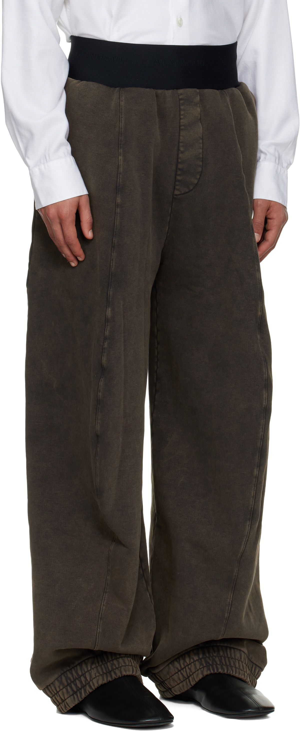 ALAINPAUL Brown Knee Shape Sweatpants