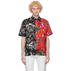 MSGM Black and Red Monster Plant Short Sleeve Shirt