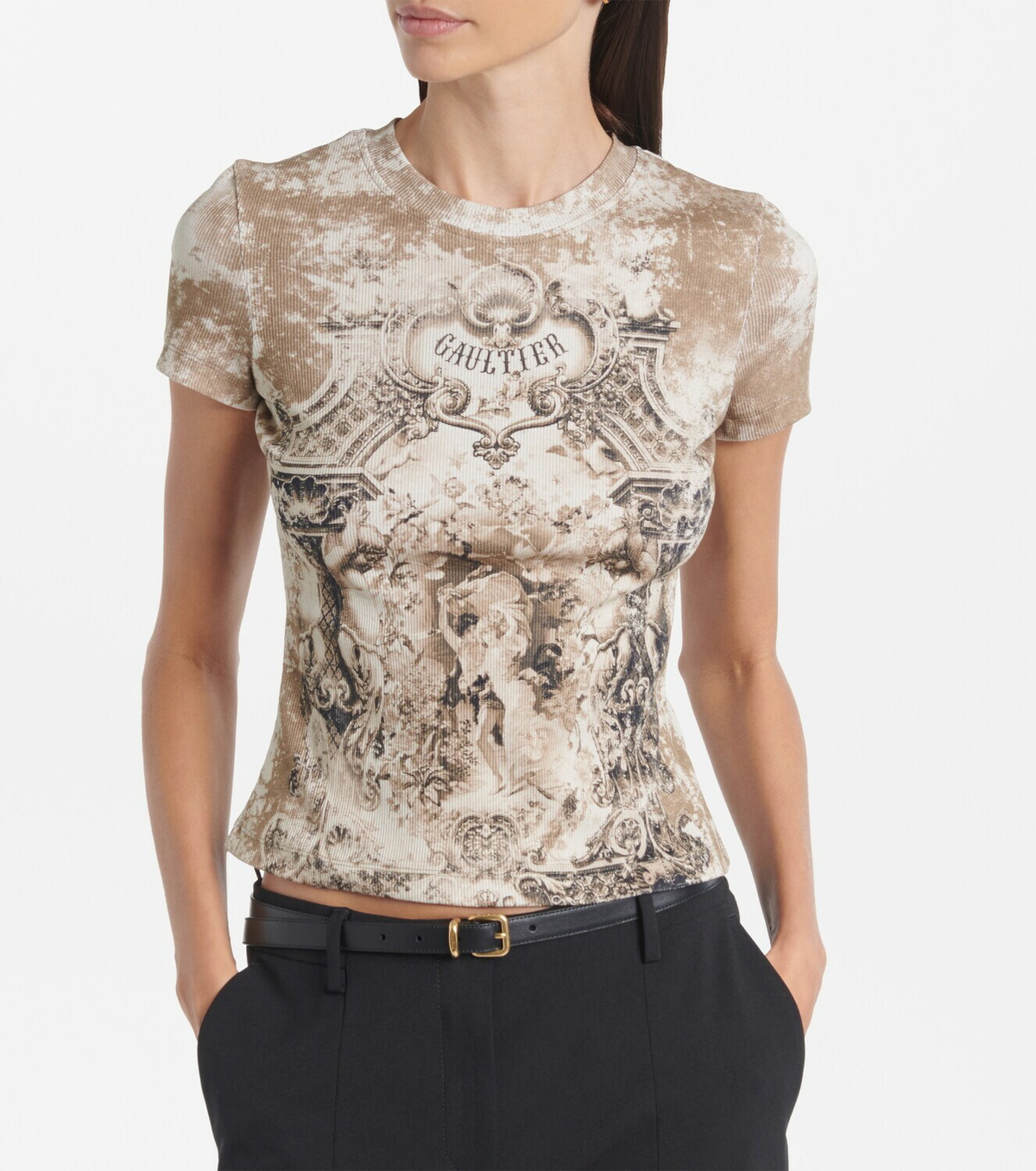 Jean Paul Gaultier Médaillon cotton-blend jersey T-shirt