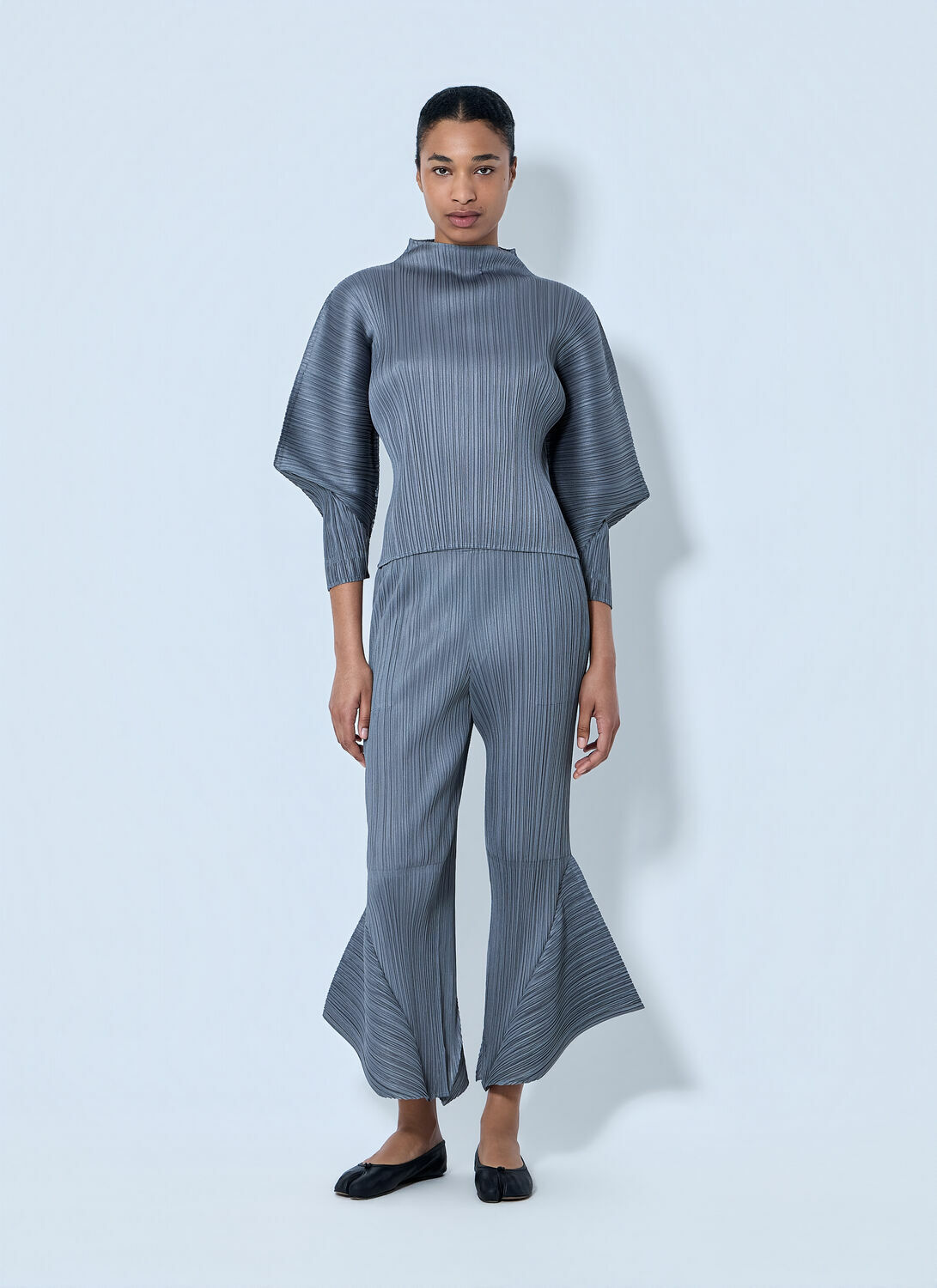 Pleats Please Issey Miyake Pleated Flared Trousers