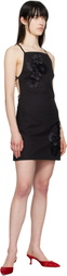 MSGM Black Floral Appliqué Minidress