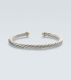 David Yurman Cable sterling silver and 14kt gold cuff bracelet with diamonds