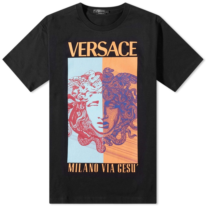 Photo: Versace Men's Split Medusa Logo T-Shirt in Black