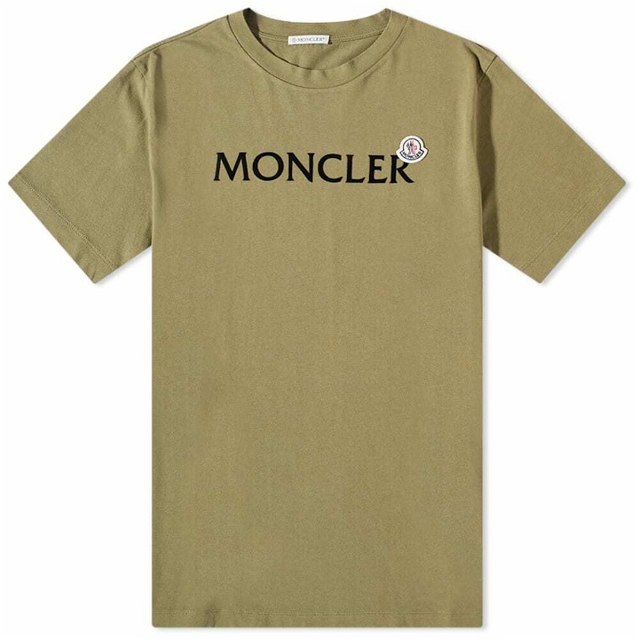Photo: Moncler Men's Logo Badge T-Shirt in Khaki