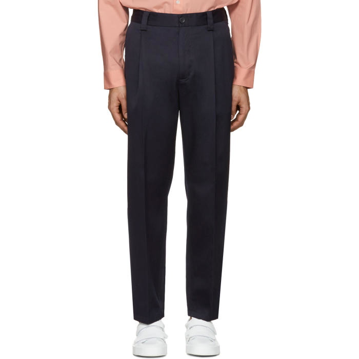 Photo: Acne Studios Navy Cotton Abram Trousers