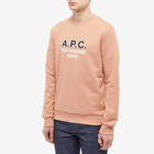 A.P.C. Men's Madame Logo Crew Sweat in Rose