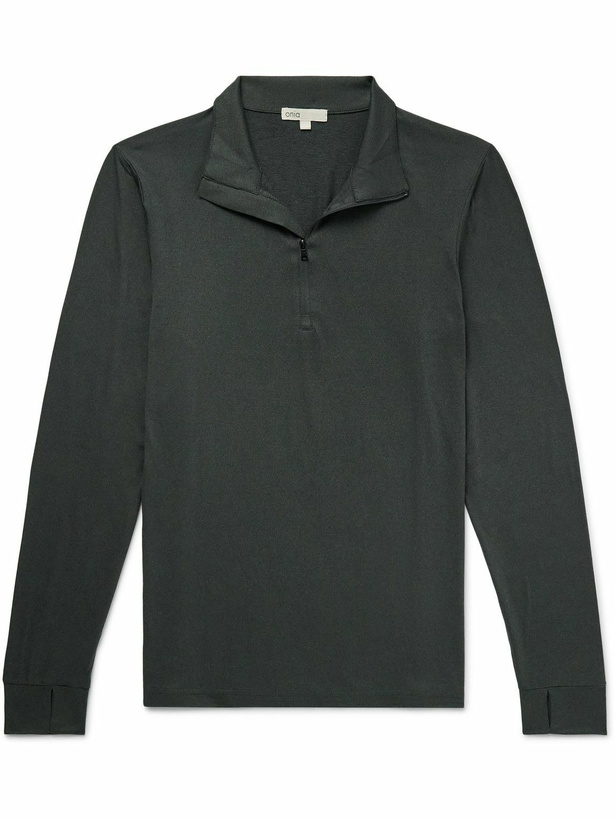 Photo: Onia - Everyday Stretch-Jersey Half-Zip Top - Gray