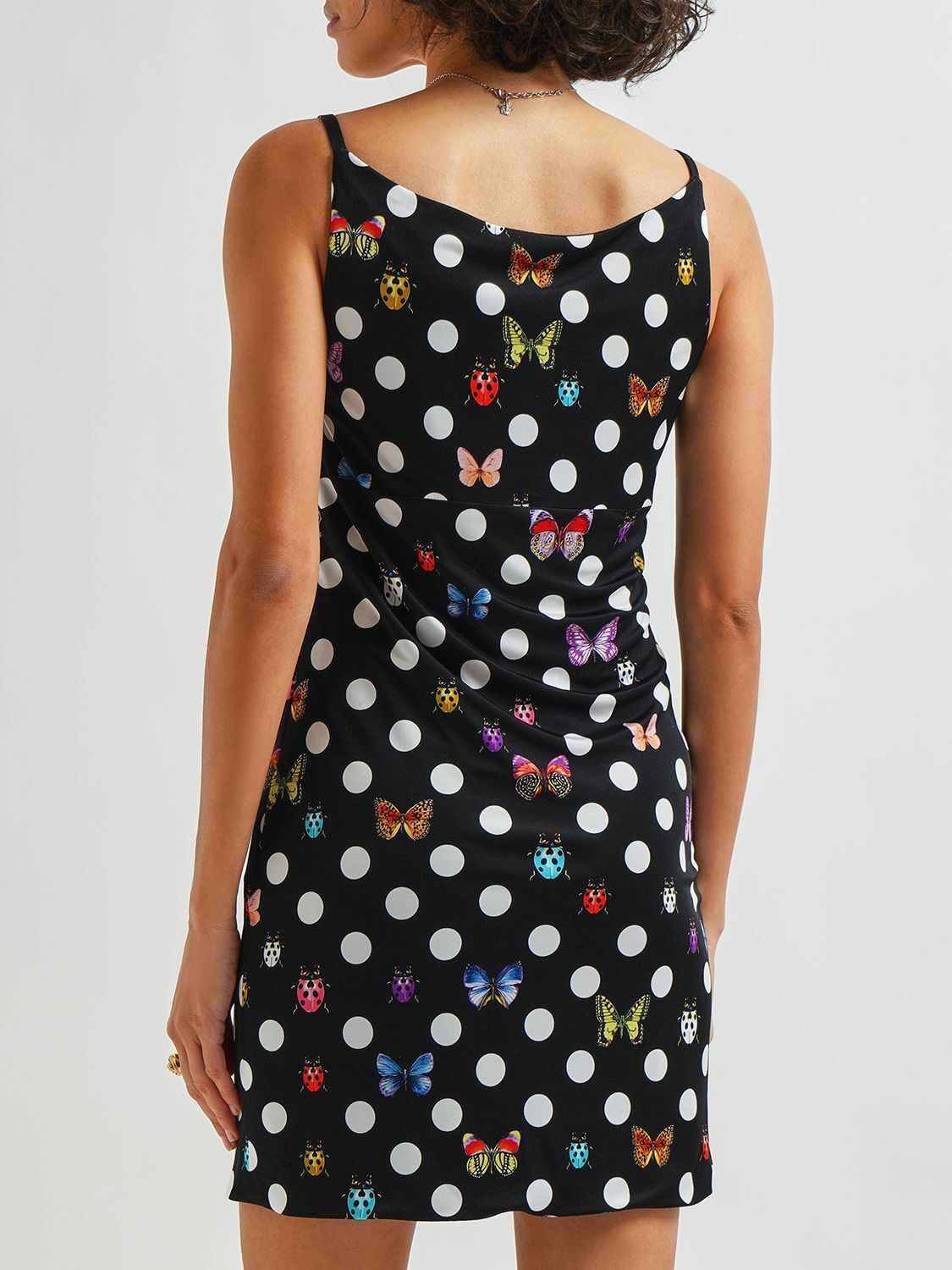 VERSACE - Dua Lipa Printed Shiny Jersey Mini Dress Versace