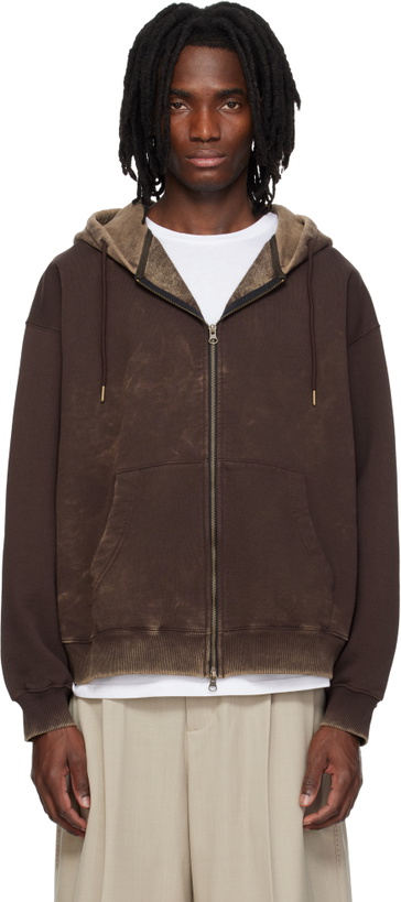 Photo: MMIC Brown Dusk Zip Up Hoodie