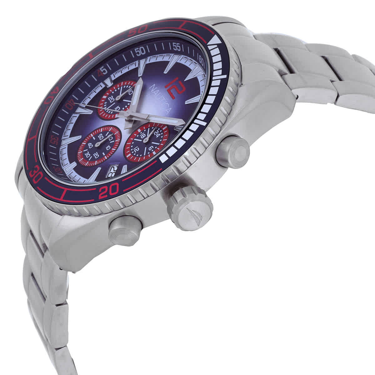 Nautica Key Biscane Chronograph Quartz Blue Dial Mens Watch Box Set NAPKBF302