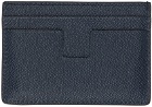 TOM FORD Navy Small Grain Leather Classic Card Holder