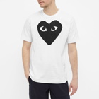 Comme des Garçons Play Men's Heart Logo T-Shirt in White/Black