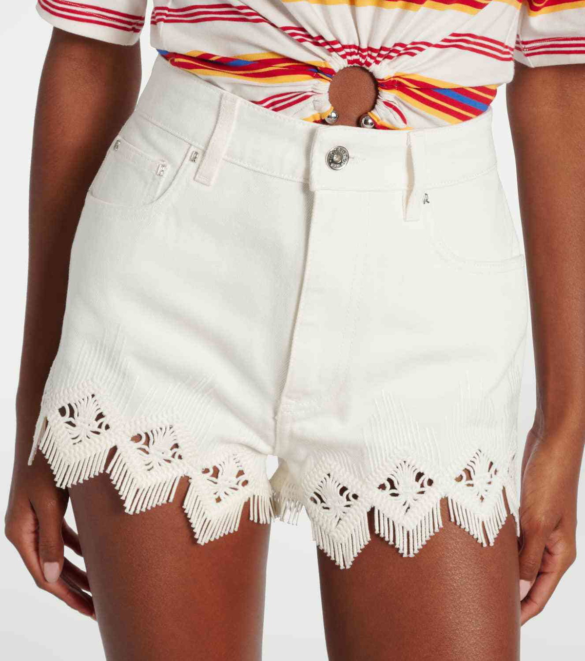 Rabanne Macramé cotton shorts