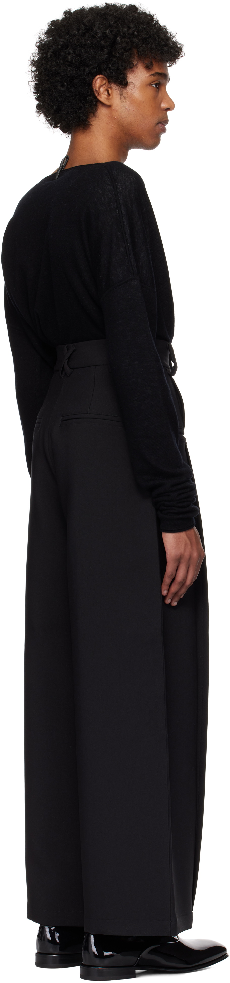 Fax Copy Express Black 'Hand In Front Pocket' Trousers