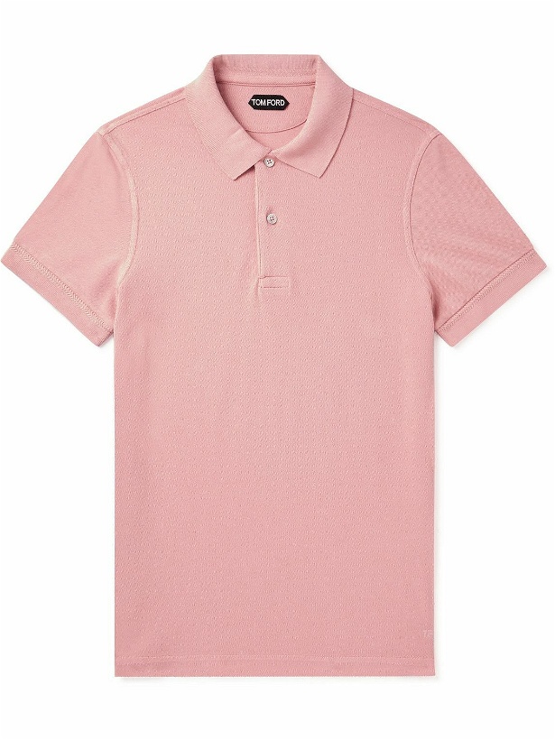 Photo: TOM FORD - Garment-Dyed Cotton-Piqué Polo Shirt - Pink