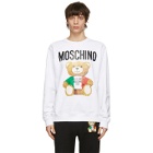 Moschino White Toy Italian Teddy Bear Sweatshirt