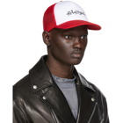 Palm Angels White and Red Desert Logo Mesh Cap