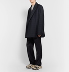 Balenciaga - Navy Oversized Prince of Wales Checked Wool Blazer - Blue