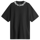 Palm Angels Men's Neck Logo T-Shirt in Black