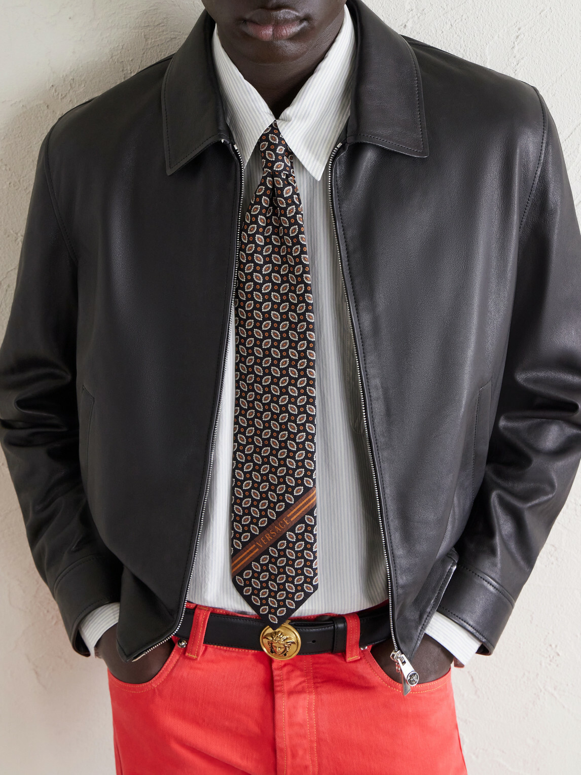 Versace - Leather Blouson Jacket - Black