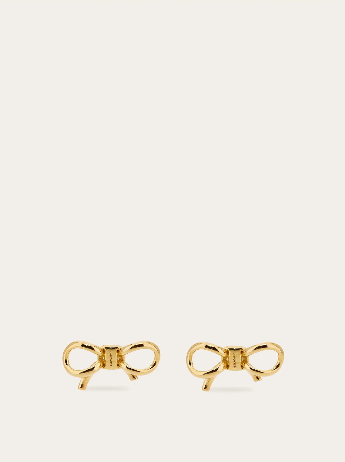 Ferragamo Womens Vara bow earrings in Gold