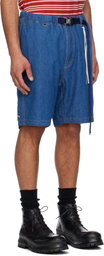 MASTERMIND WORLD Blue Belted Easy Denim Shorts