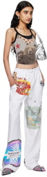Marine Serre White Regenerated Graphic Lounge Pants