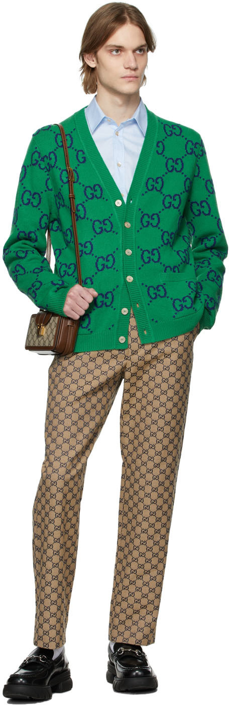 Gucci Green Knit GG Cardigan