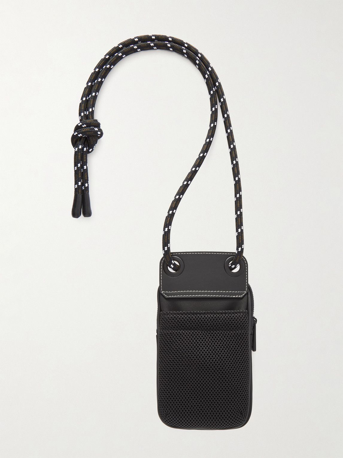 Moncler - Logo-Appliquéd Canvas and Mesh Phone Pouch with Lanyard Moncler