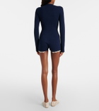 Magda Butrym Lace-trimmed knitted cotton-blend romper