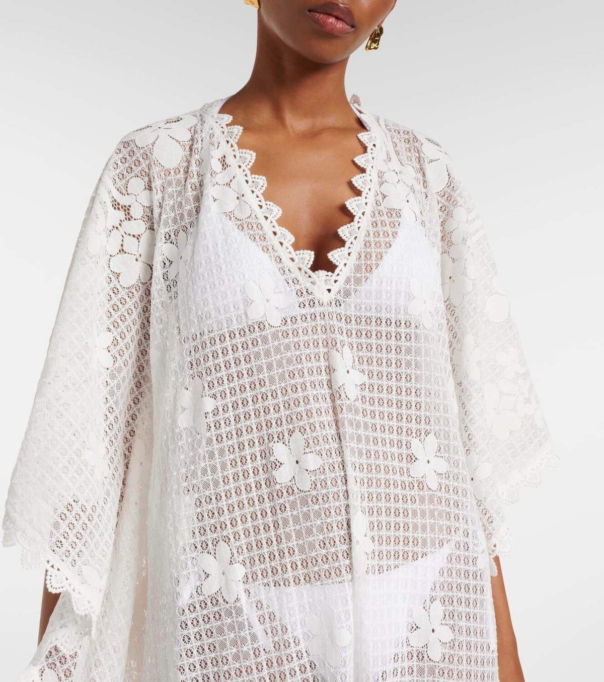 Melissa Odabash Josephine ruffled cotton-blend kaftan