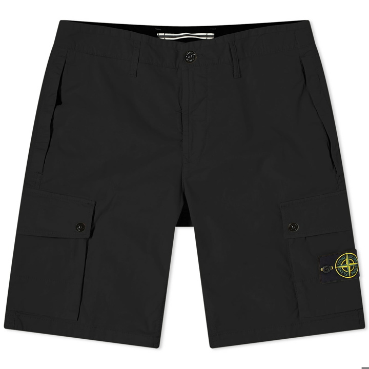 Photo: Stone Island Men's Supima Cotton Cargo Shorts in Black