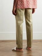 Valentino Garavani - Straight-Leg Cotton-Gabardine Trousers - Neutrals