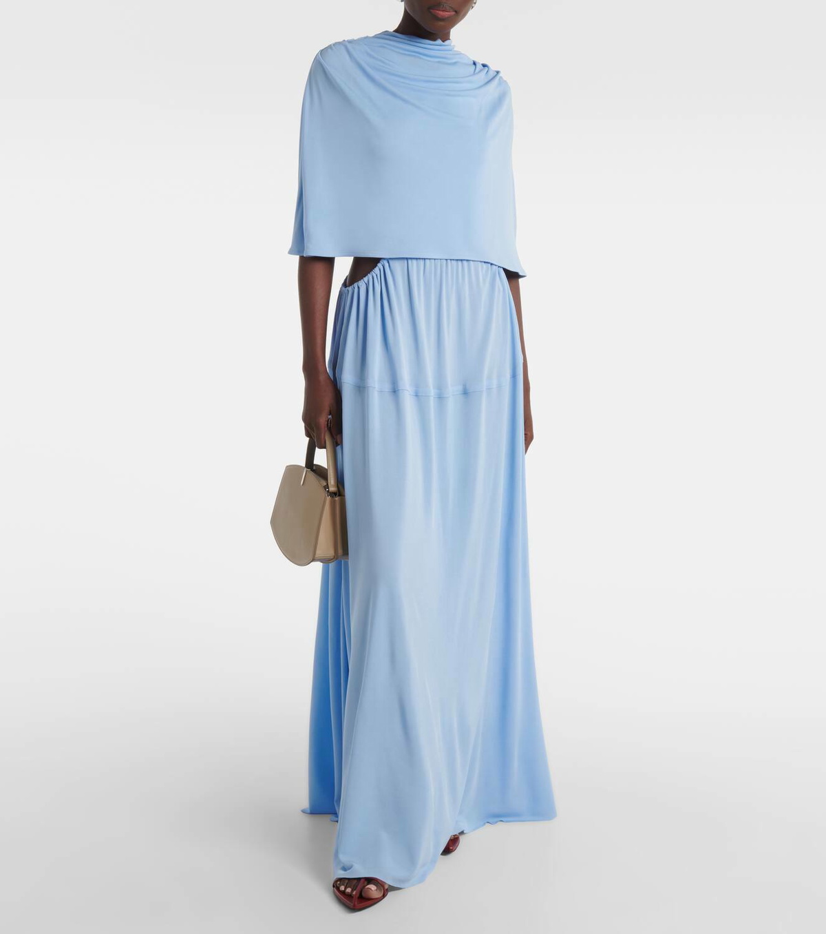 Proenza Schouler Frankie caped jersey maxi dress