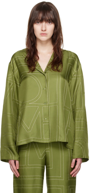 Photo: TOTEME Green Monogram shirt