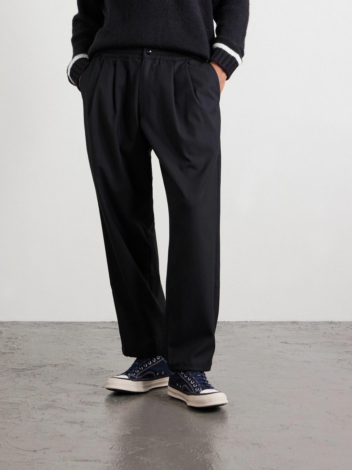 Neighborhood - Straight-Leg Crepe Trousers - Black