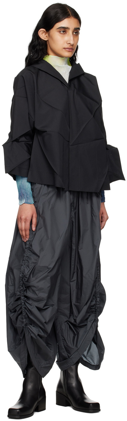 132 5. ISSEY MIYAKE Black Solid Jacket