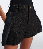 Sacai Wool, cotton, silk, and denim shorts