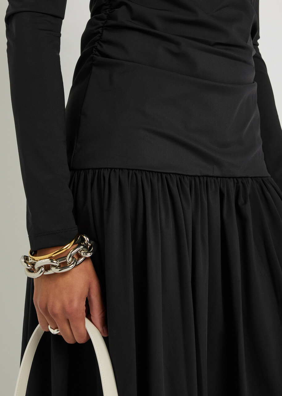 Rohe Gathered Stretch-jersey Midi Dress Black