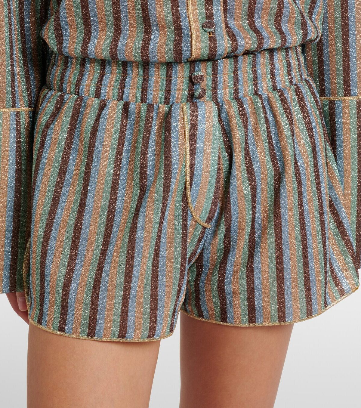 Oséree Lumière striped shorts