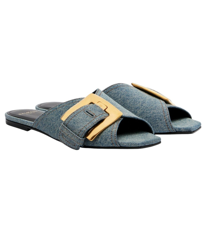 Photo: Balmain Anthem denim slides