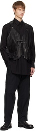 YOHJI YAMAMOTO Black Deep-Fry Tech Leather Vest