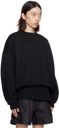 Wooyoungmi Black Bungee-Style Drawstring Sweatshirt