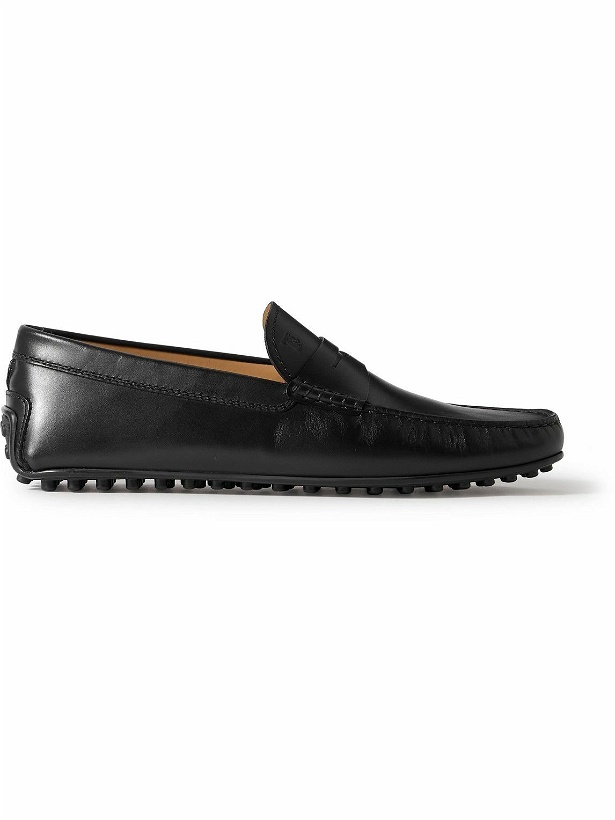 Photo: Tod's - City Gommino Logo-Debossed Leather Driving Shoes - Black