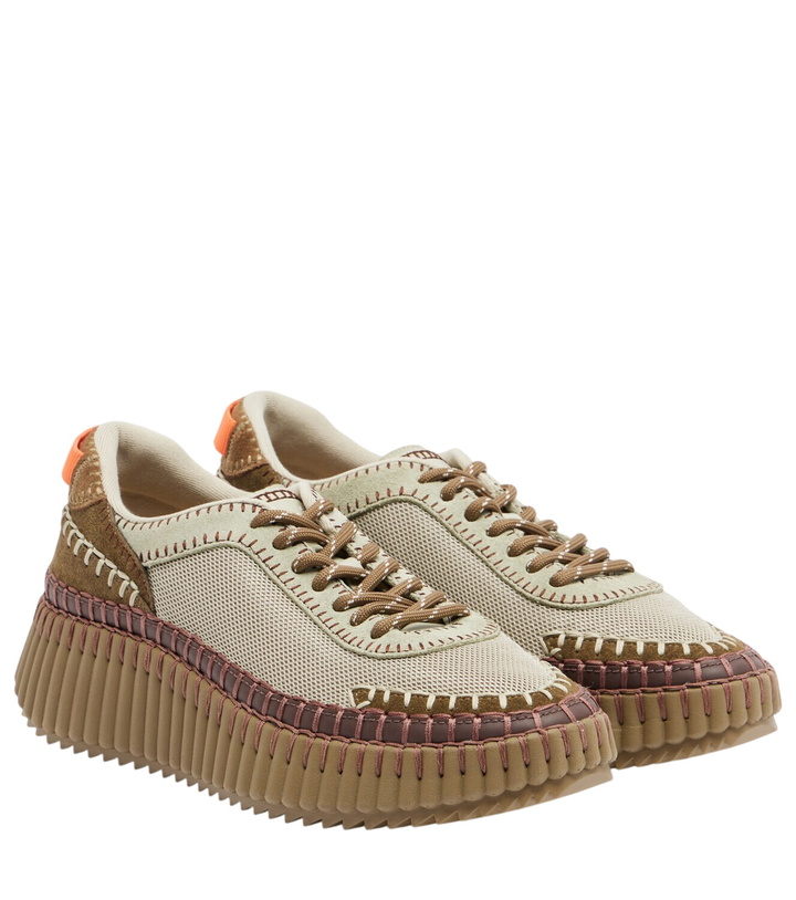 Photo: Chloé Nama leather-trimmed platform sneakers