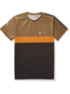 adidas Consortium - Human Made Logo-Print Colour-Block Mesh T-Shirt - Brown